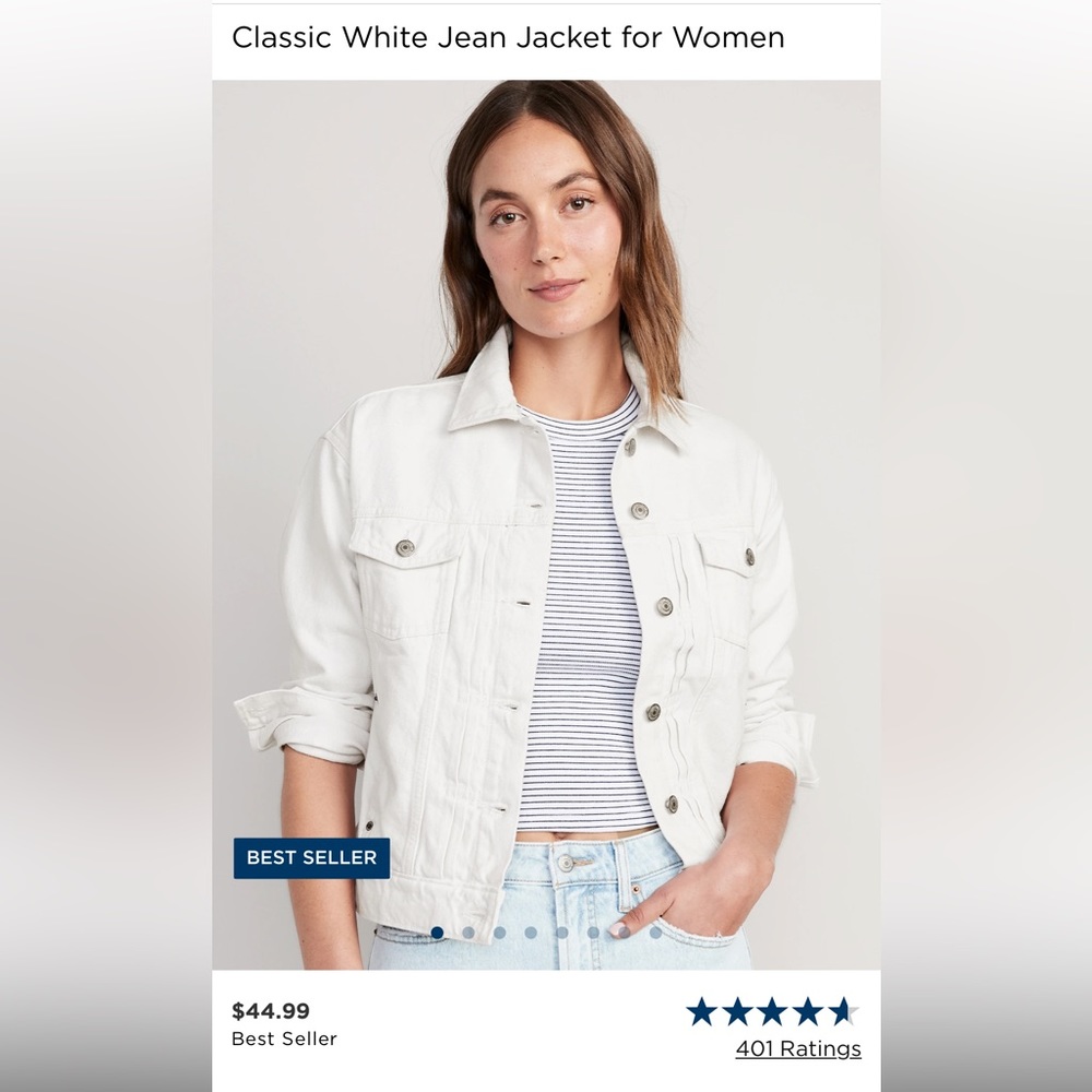 COPY - Old Navy classic white denim jacket